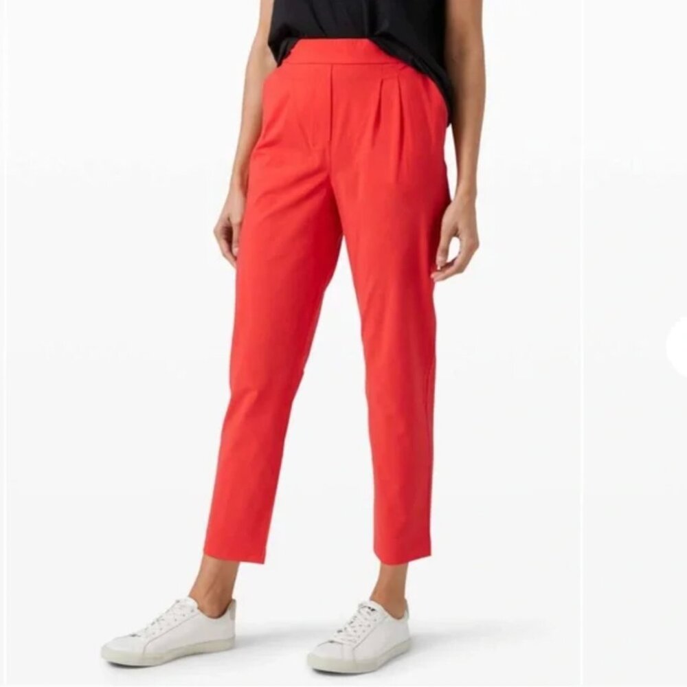 EUC LULULEMON Your True Trouser High Rise Pant W5CUYS in Carnation Red 6